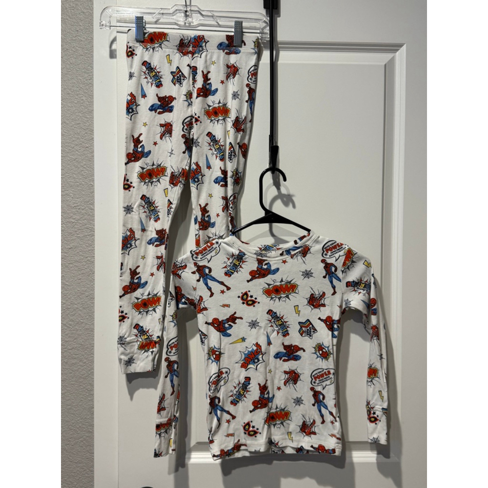 Boys Gap Kids Marvel Spider-Man Pajama Set Size 10 White Red